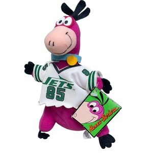 Vintage Flintstones DINO Plush NFL New‎ York Jets Football Jersey Dinosaur 90s